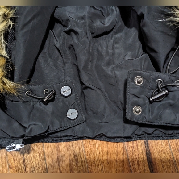 Bebe women's winter down puffer hooded jacket, black, size 3X - Picture 9 of 14